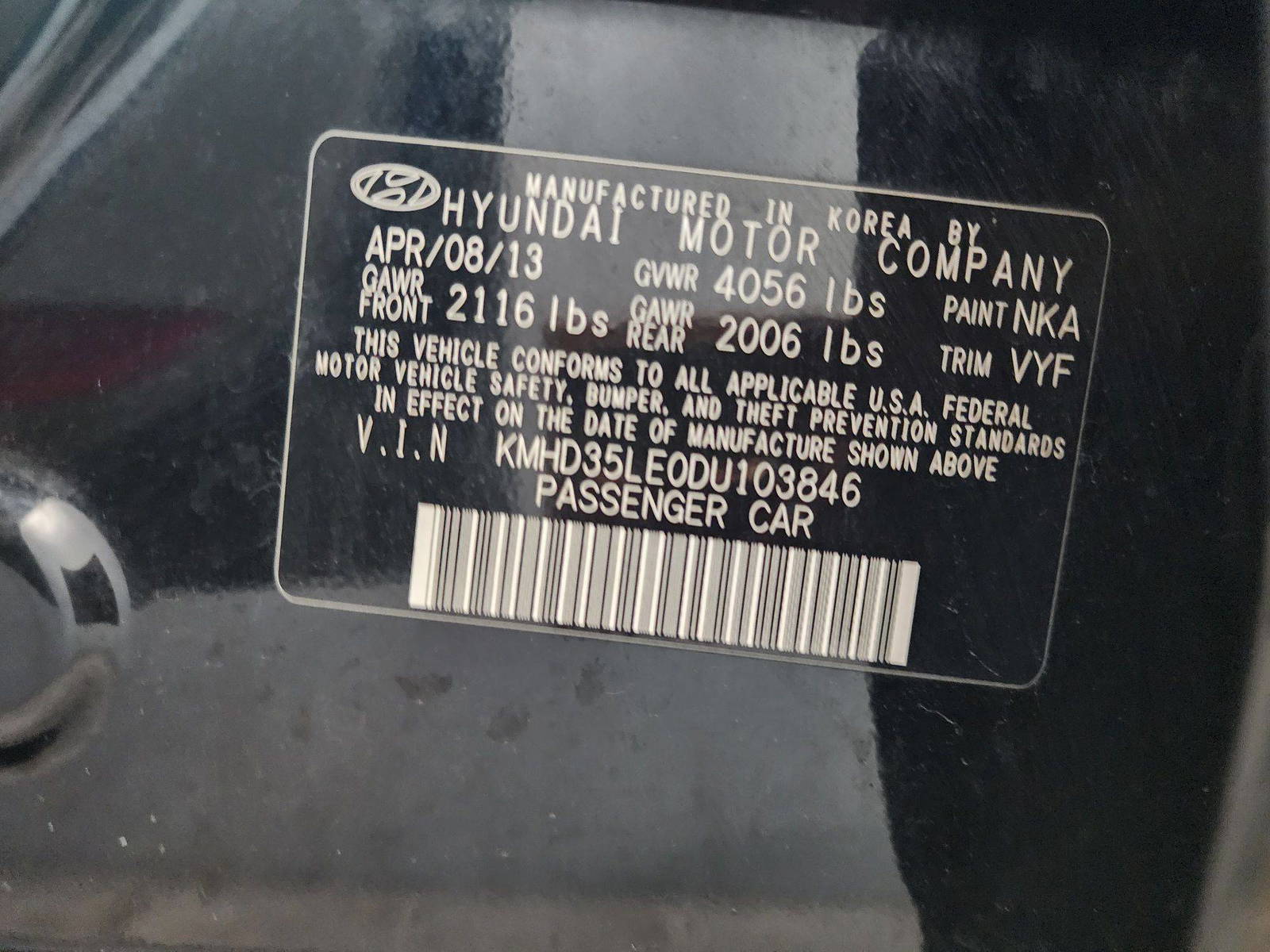 2013 HYUNDAI ELANTRA GT — 123512 Miles — Lot 214587 — Al Quoz - Marhaba Auctions Used Cars - Image 10