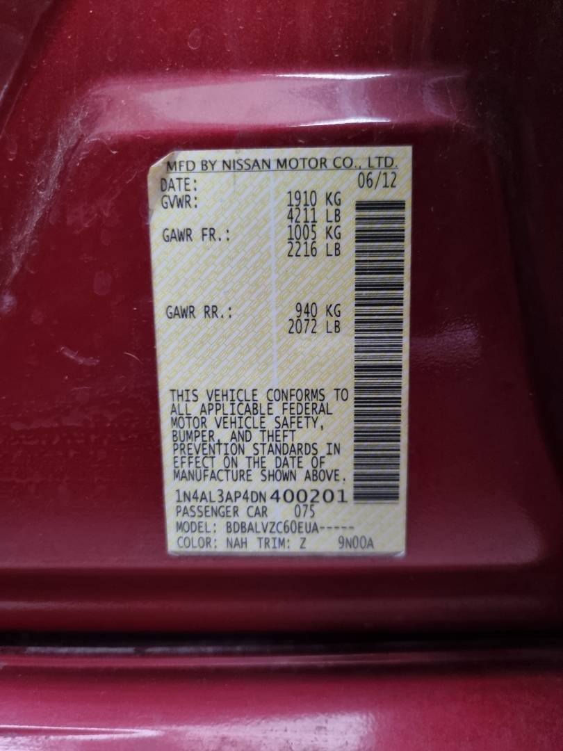 2013 NISSAN ALTIMA — 211357 Miles — Lot N400201 — Main - Marhaba Auctions Used Cars - Image 10