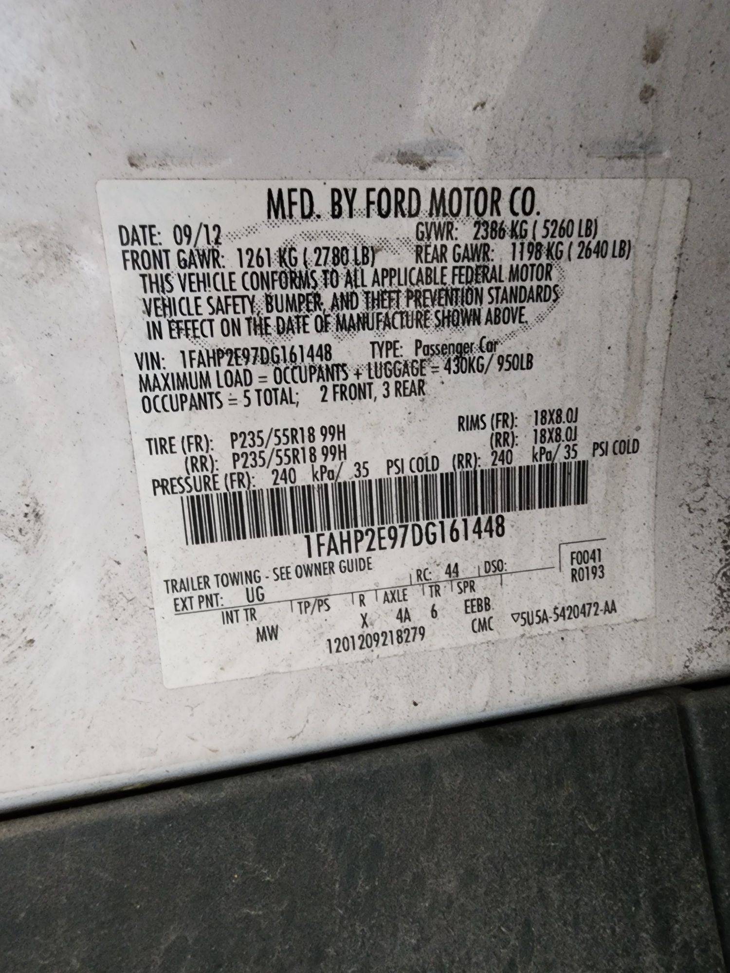 2013 FORD TAURUS — 181000 Miles — Lot 38914595 — Souq - Marhaba Auctions Used Cars - Image 8