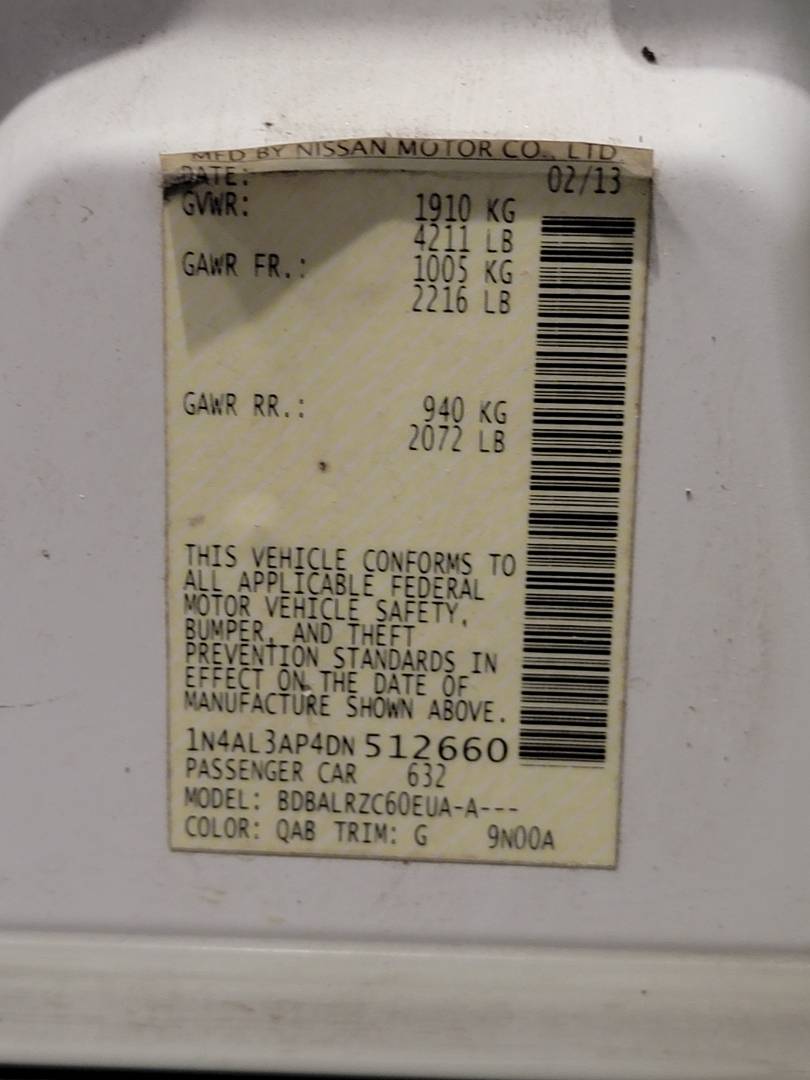 2013 NISSAN ALTIMA — 198164 Miles — Lot N512660 — Main - Marhaba Auctions Used Cars - Image 9