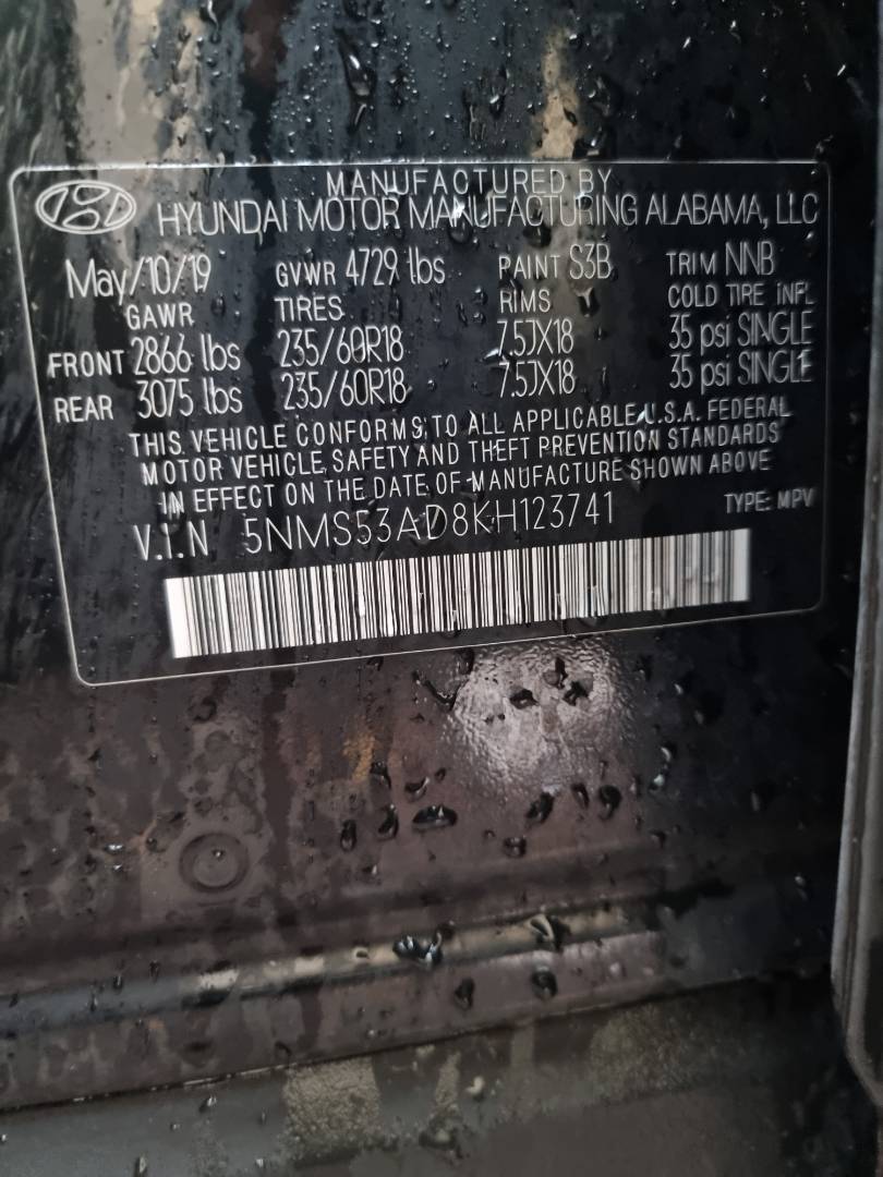 HYUNDAI SANTA FE 2019 - Marhaba Auction Used Cars - Image 9