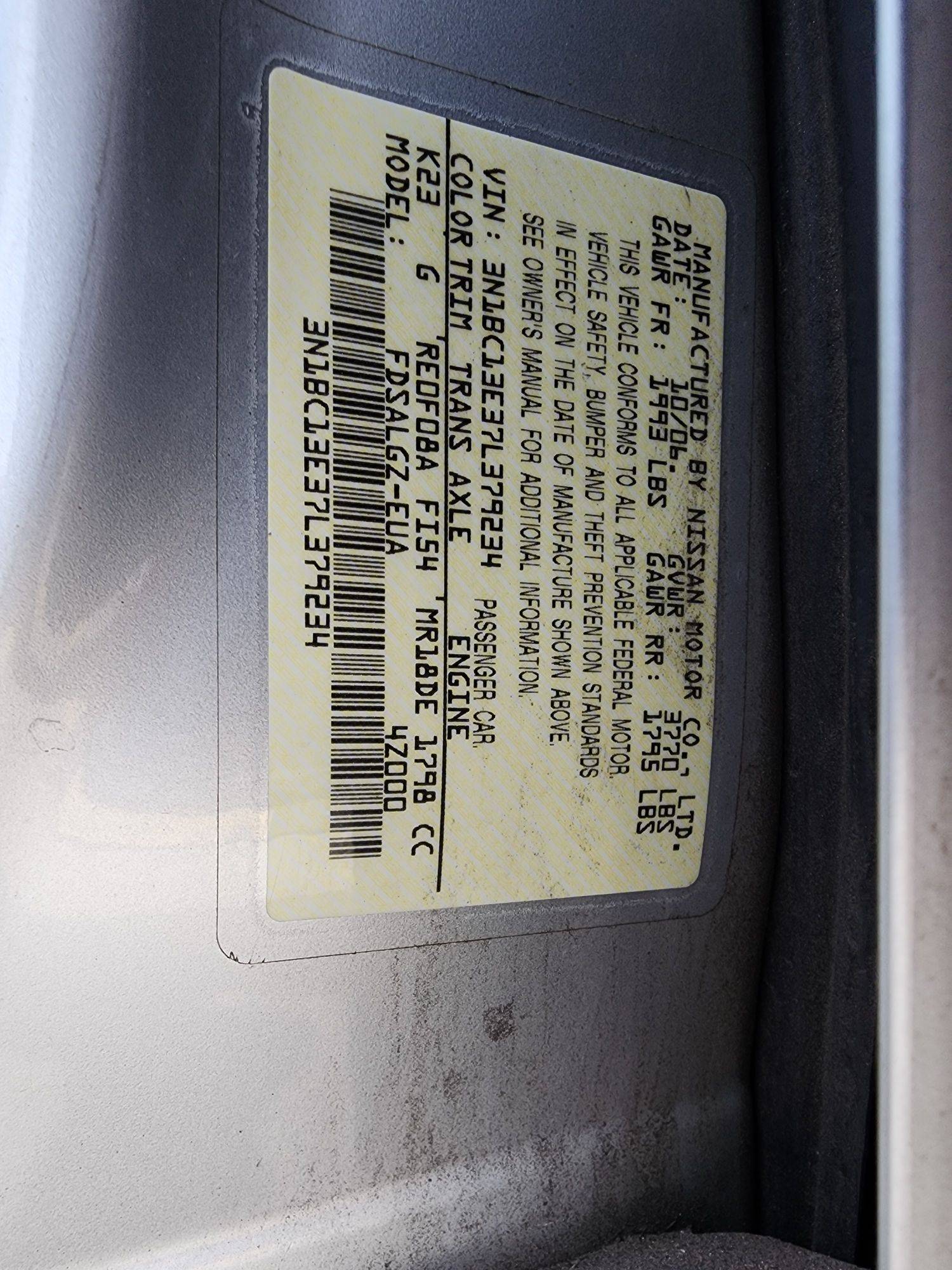 2007 NISSAN VERSA — 107534 Miles — Lot 59523654 — Souq - Marhaba Auctions Used Cars - Image 9