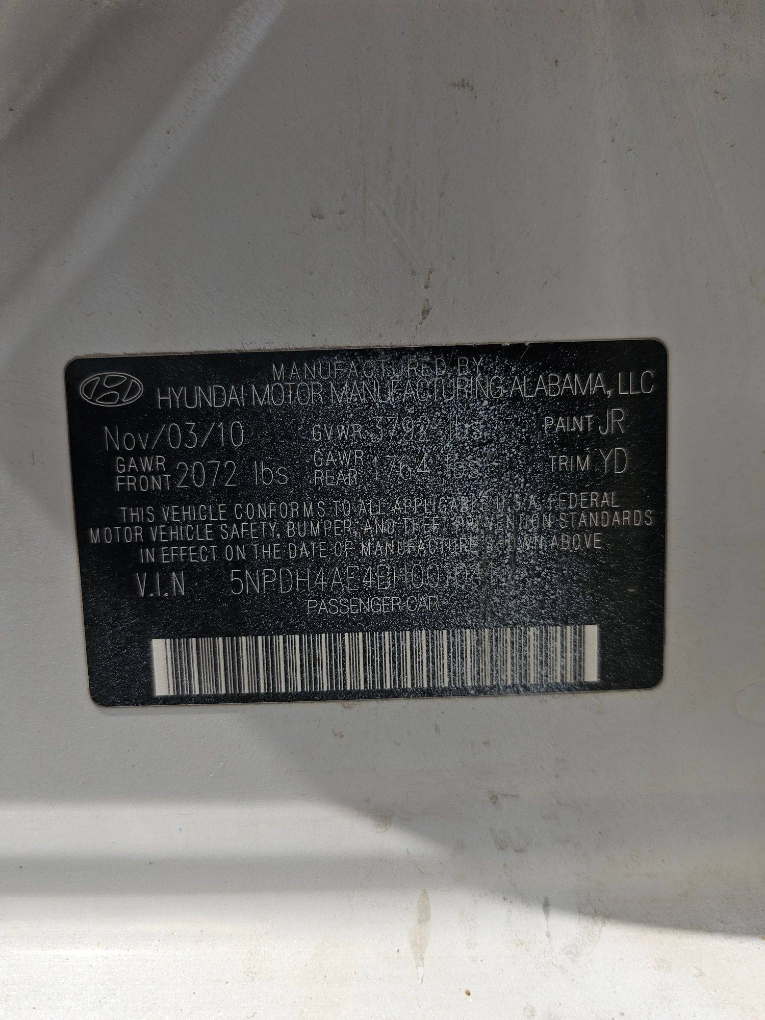 2011 HYUNDAI ELANTRA — 132931 Miles — Lot AE4BH001041 — Main - Marhaba Auctions Used Cars - Image 11