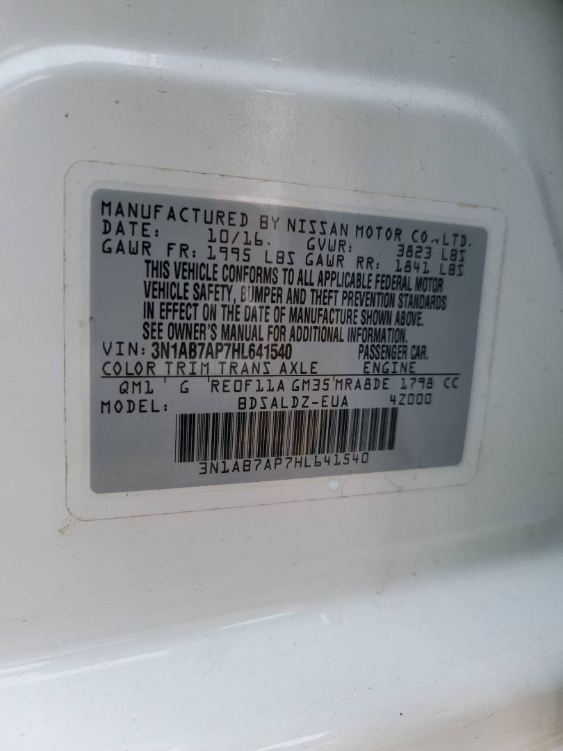 2017 NISSAN SENTRA — 171431 Miles — Lot HL641540 - Marhaba Auctions Used Cars - Image 10