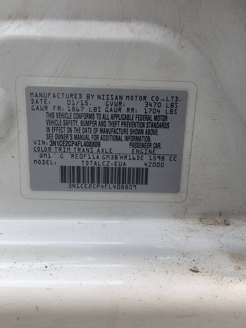 2015 NISSAN VERSA NOTE — 175743 Miles — Lot 46871734 — Main - Marhaba Auctions Used Cars - Image 9