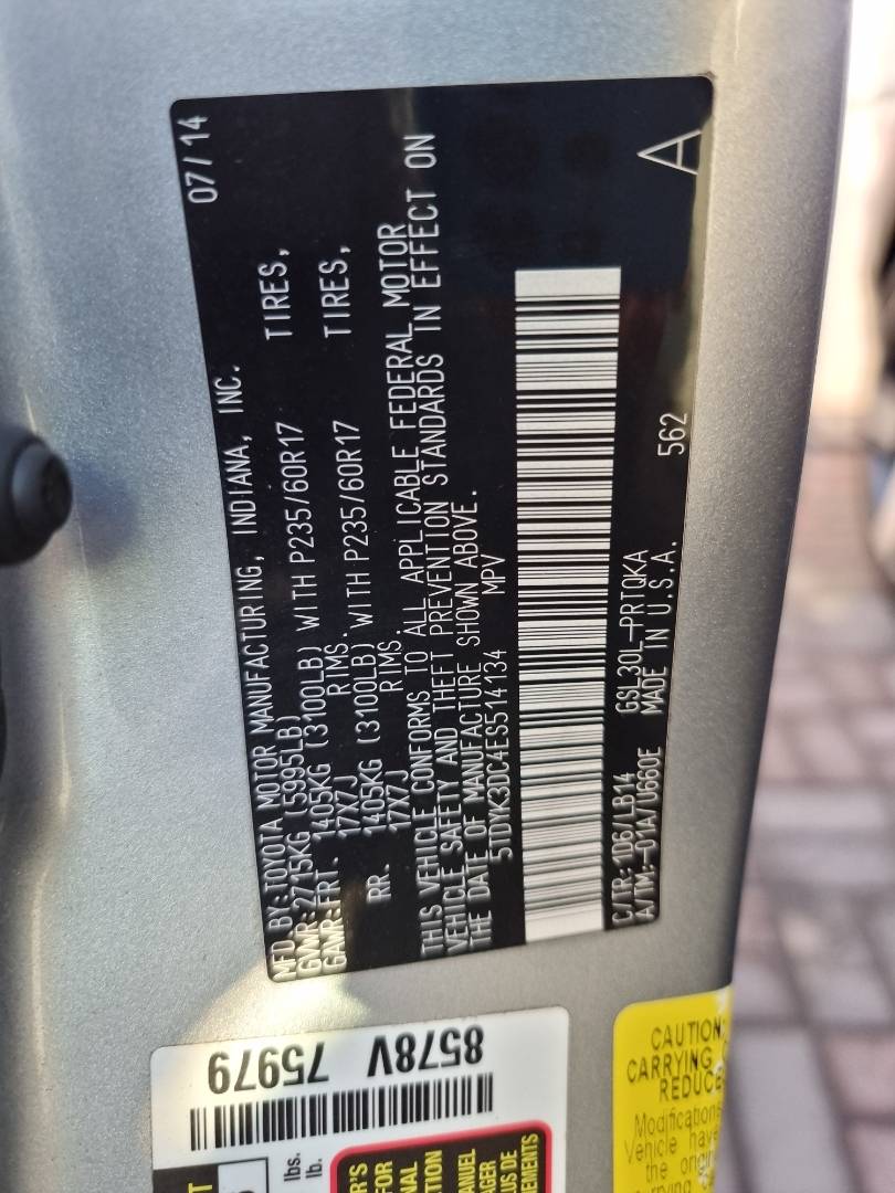 2014 TOYOTA SIENNA — 227163 Miles — Lot S514134 — Main - Marhaba Auctions Used Cars - Image 49
