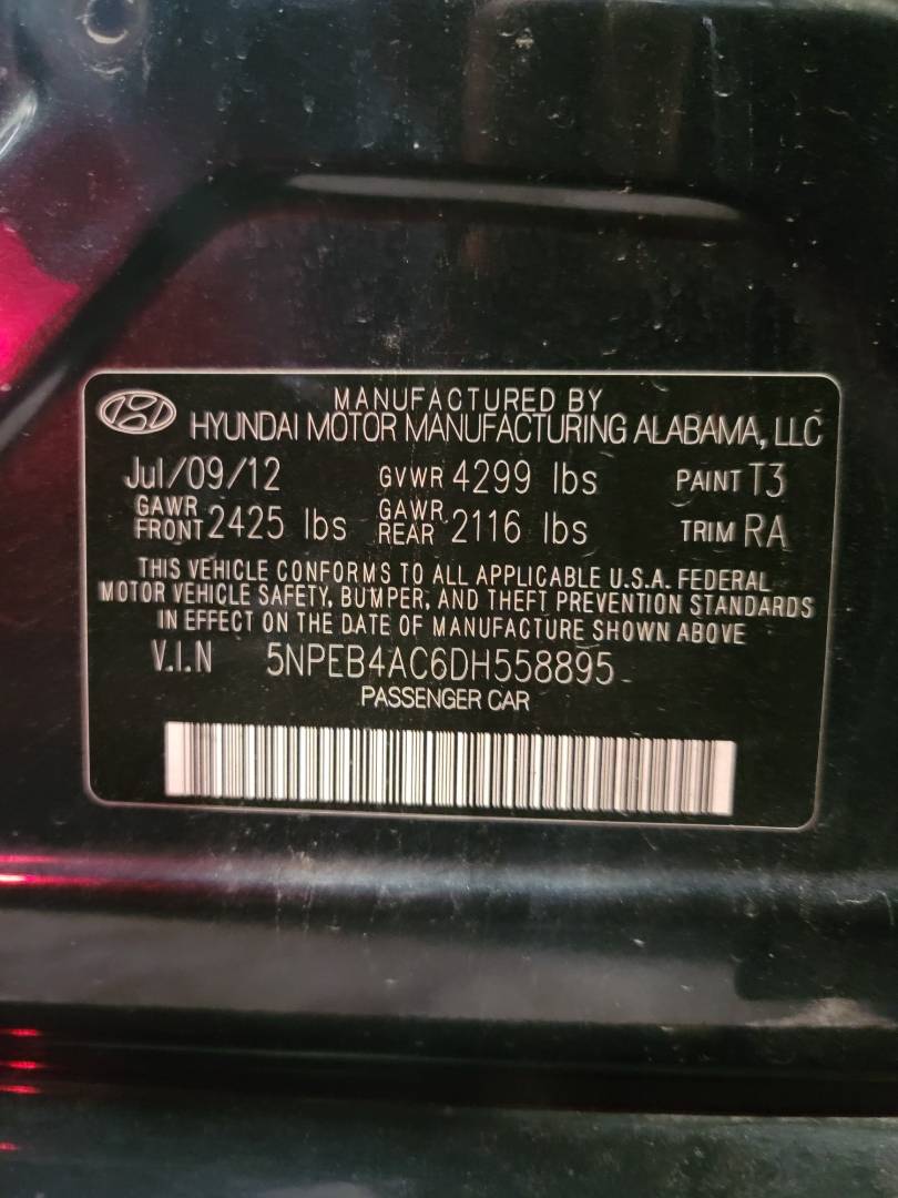 2013 HYUNDAI SONATA — 208086 Miles — Lot DH558895 — Main - Marhaba Auctions Used Cars - Image 10