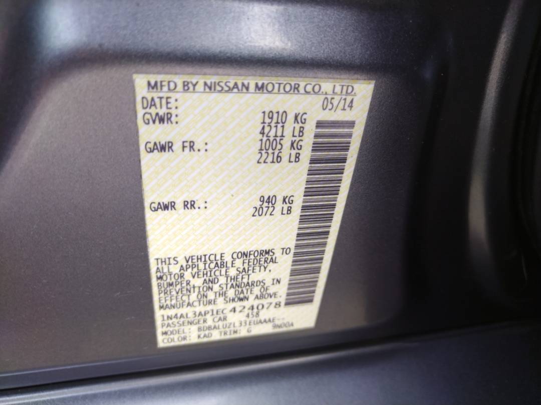 2014 NISSAN ALTIMA — 213248 Miles — Lot 37603177 - Marhaba Auctions Used Cars - Image 7