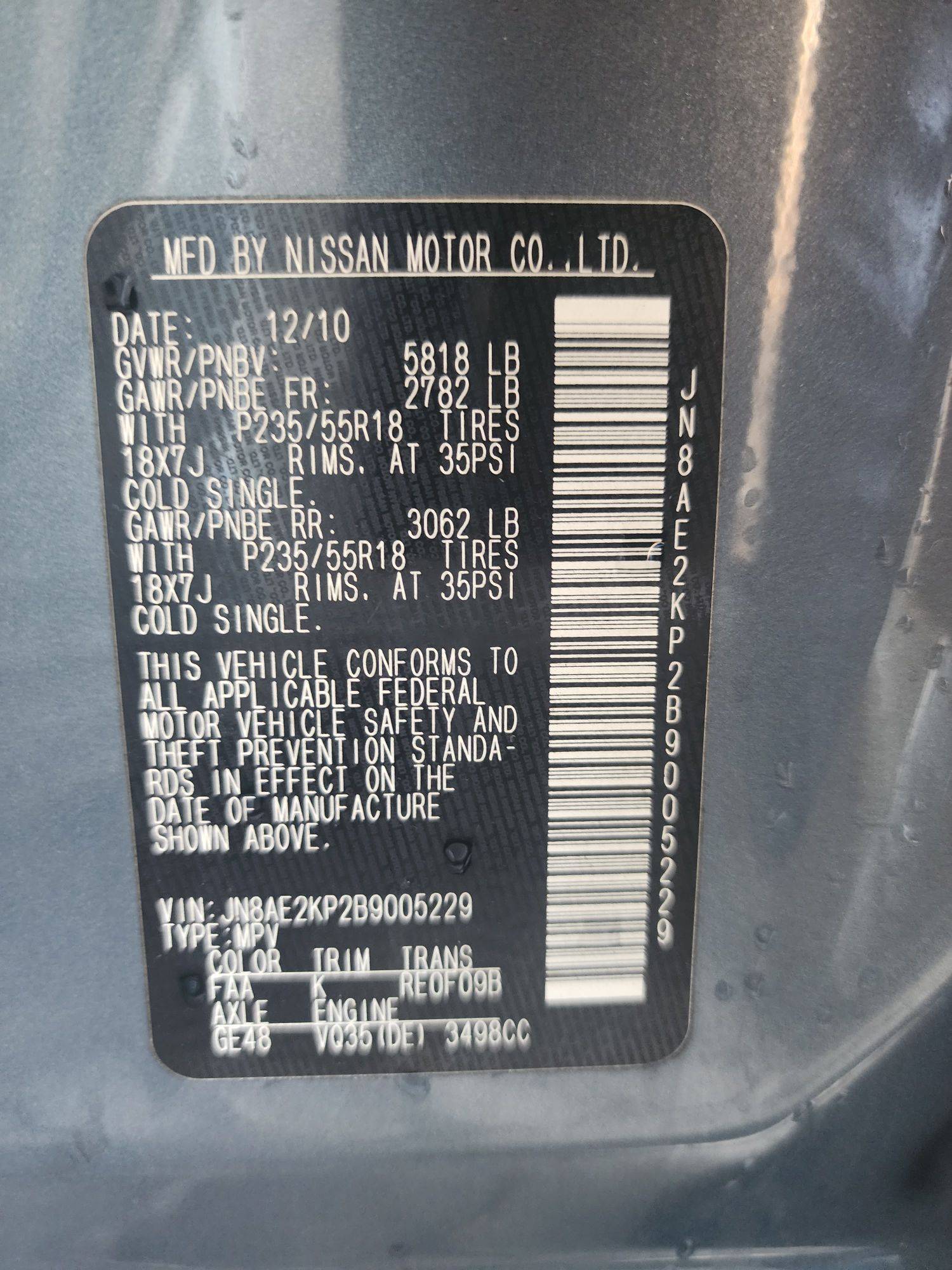 2011 NISSAN QUEST — 150533 Miles — Lot 72425803 - Marhaba Auctions Used Cars - Image 3