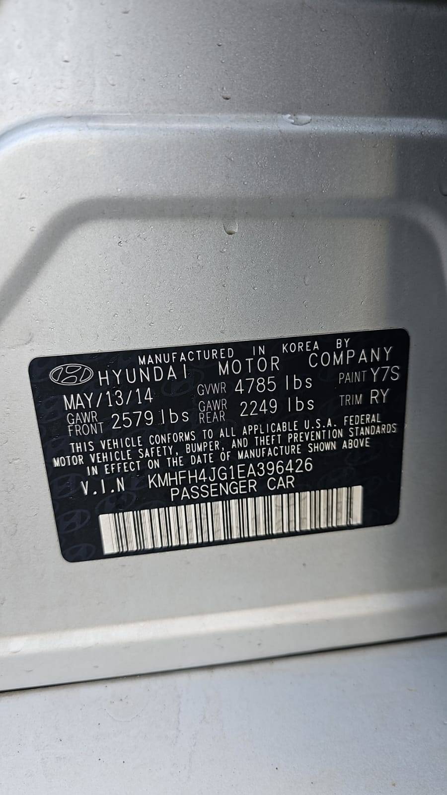 2014 HYUNDAI AZERA — 151526 Miles — Lot 1EA396426 — Souq - Marhaba Auctions Used Cars - Image 5
