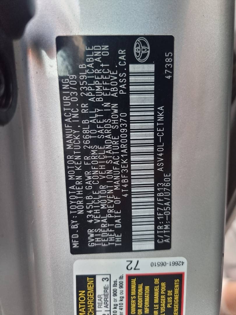 TOYOTA CAMRY 2010 - Marhaba Auction Used Cars - Image 8