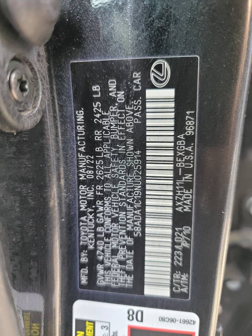 2022 LEXUS ES 300H — 131796 Miles — Lot U025914 — Main - Marhaba Auctions Used Cars - Image 10