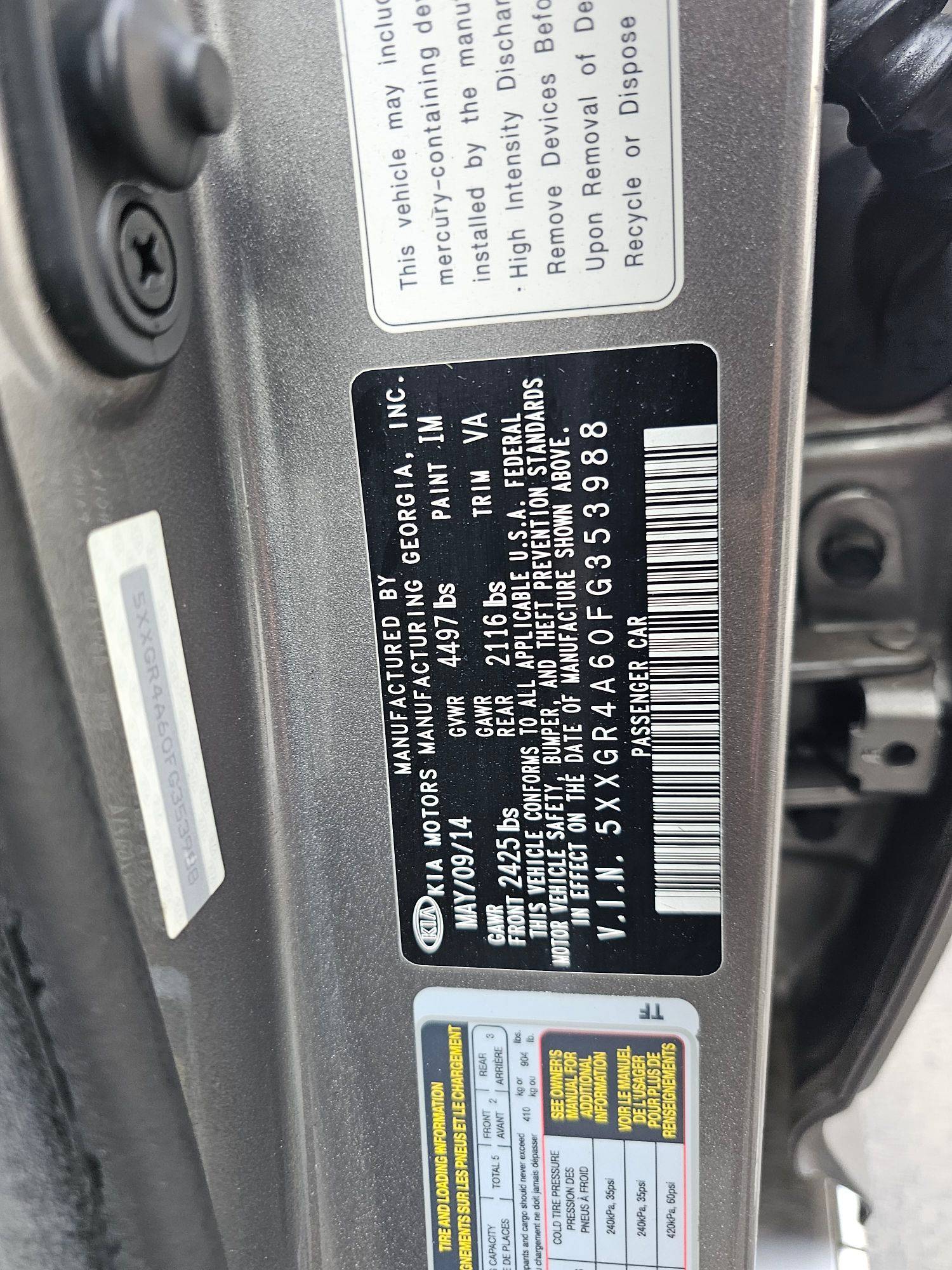 2015 KIA OPTIMA — 171804 Miles — Lot 1074334 — Souq - Marhaba Auctions Used Cars - Image 10