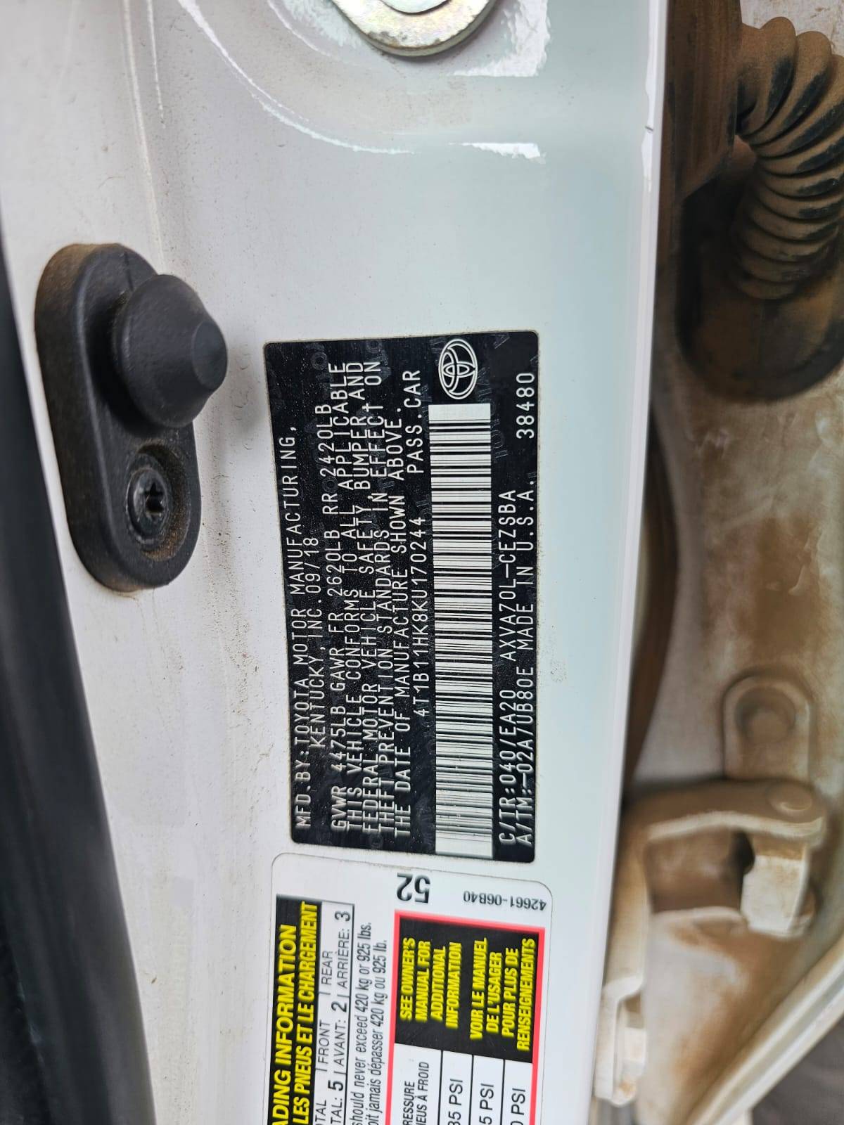 TOYOTA CAMRY 2019 - Marhaba Auction Used Cars - Image 8