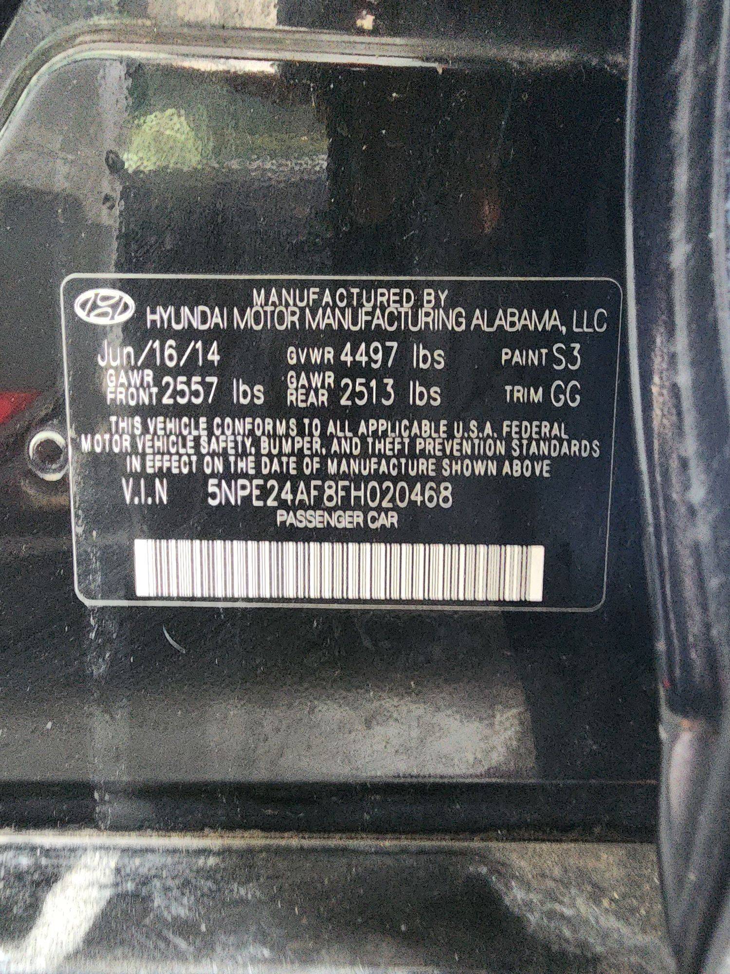 2015 HYUNDAI SONATA — 209706 Miles — Lot 20468 — Souq - Marhaba Auctions Used Cars - Image 10