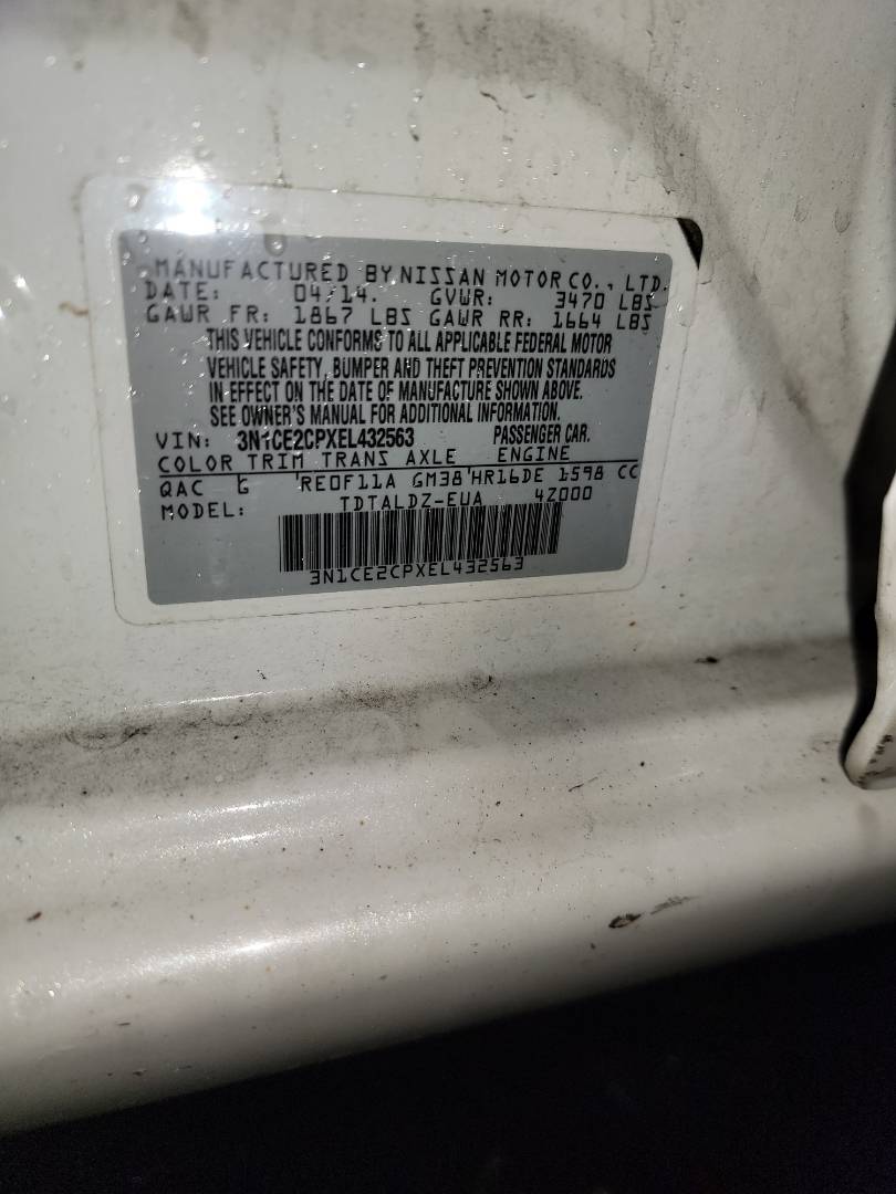2014 NISSAN VERSA NOTE — 126831 Miles — Lot 64614133 - Marhaba Auctions Used Cars - Image 8