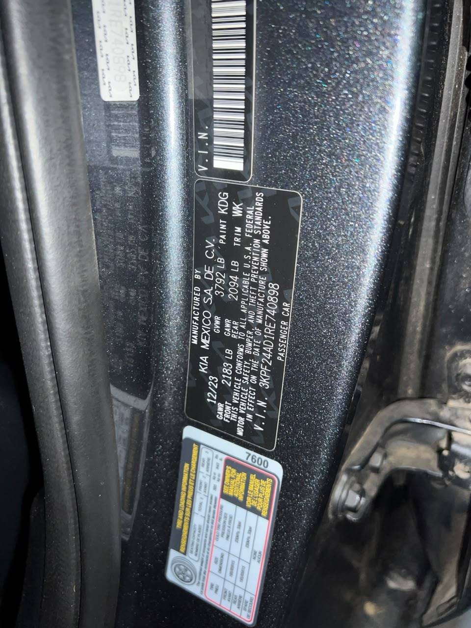 2024 KIA FORTE — 30249 Miles — Lot D1RE740898 - Marhaba Auctions Used Cars - Image 7