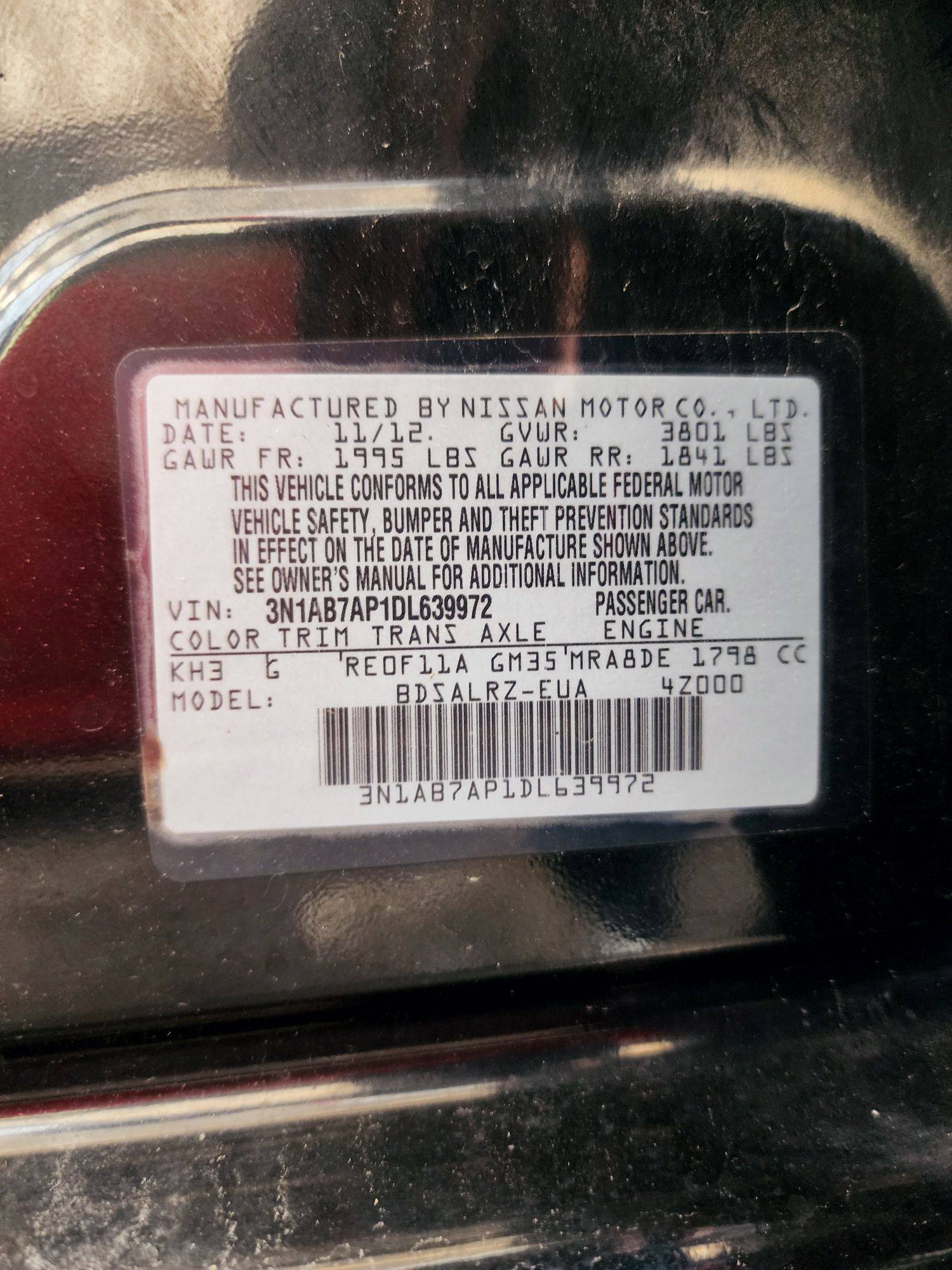 2013 NISSAN SENTRA — 162043 Miles — Lot P1DL639972 — Souq - Marhaba Auctions Used Cars - Image 9