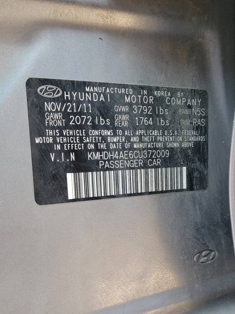 2012 HYUNDAI ELANTRA — 144055 Miles — Lot U372009 — Main - Marhaba Auctions Used Cars - Image 10