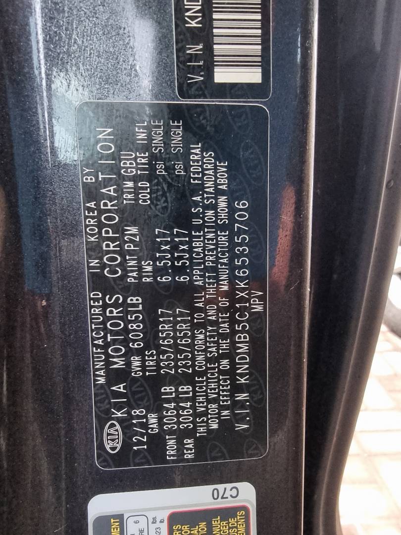2019 KIA SEDONA — 89059 Miles — Lot 215487 — Souq - Marhaba Auctions Used Cars - Image 9