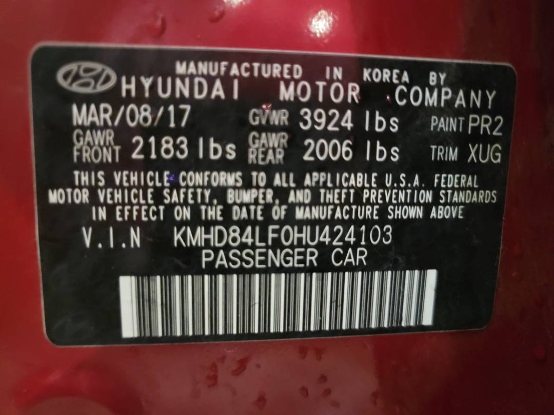 2017 HYUNDAI ELANTRA — 111799 Miles — Lot 37233624 — Main - Marhaba Auctions Used Cars - Image 10