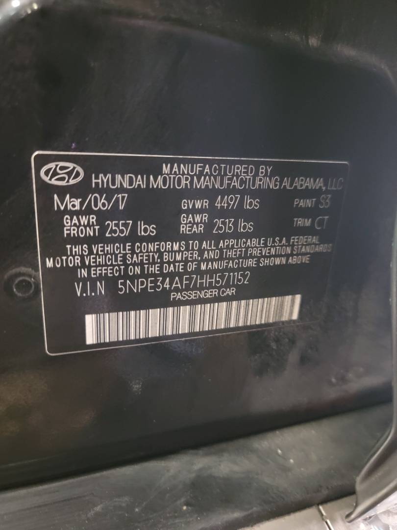 2017 HYUNDAI SONATA — 156209 Miles — Lot 40749122 — Main - Marhaba Auctions Used Cars - Image 10