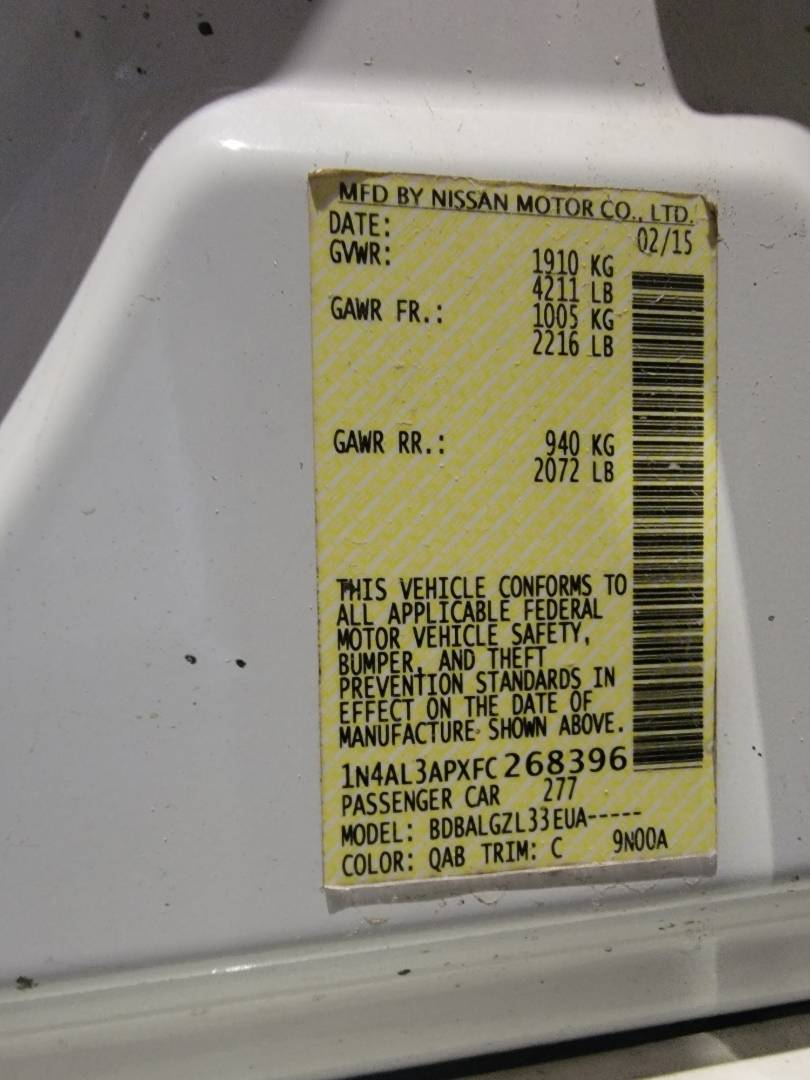 2015 NISSAN ALTIMA — 110961 Miles — Lot 268396 — Main - Marhaba Auctions Used Cars - Image 6