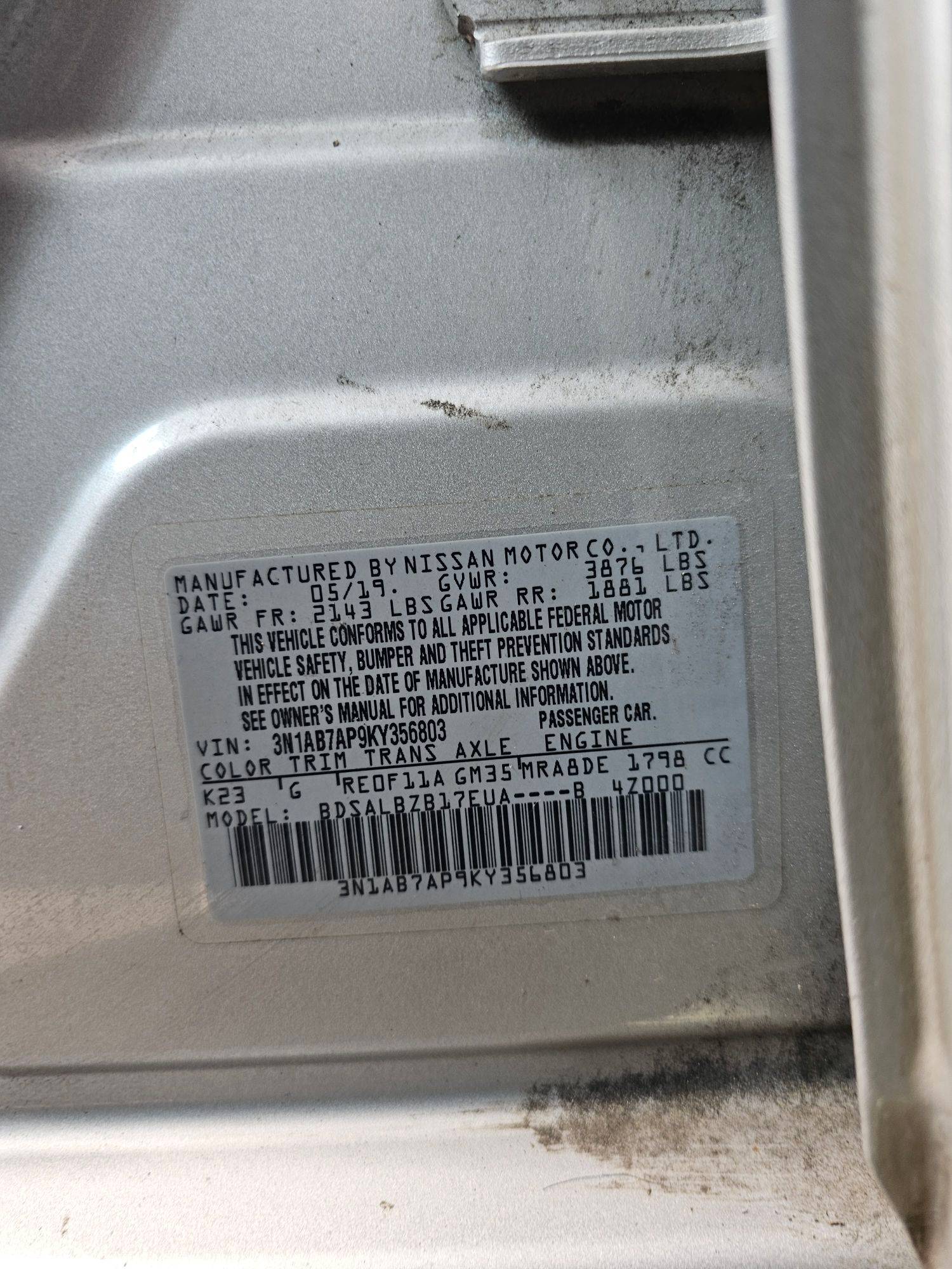 2019 NISSAN SENTRA — 134305 Miles — Lot 6771851 — Souq - Marhaba Auctions Used Cars - Image 9