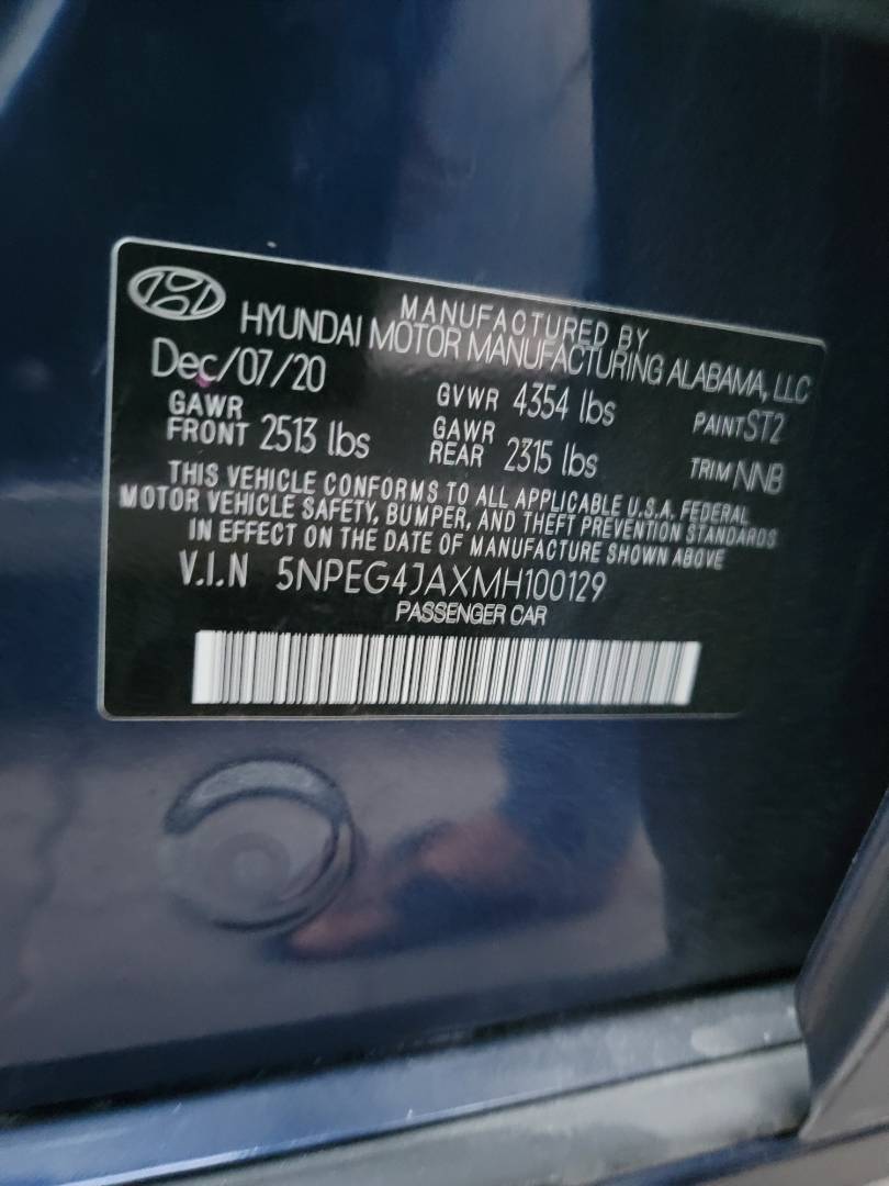 2021 HYUNDAI SONATA — 41209 KM — Lot XMH100129 — Main - Marhaba Auctions Used Cars - Image 9