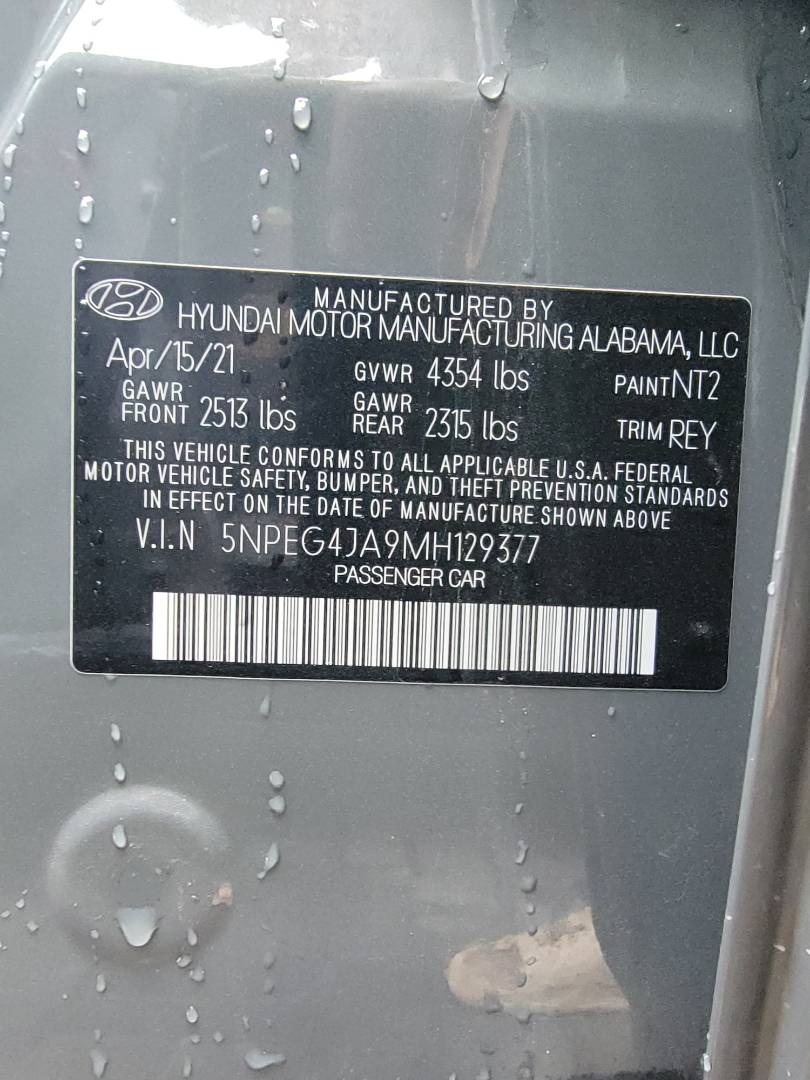2021 HYUNDAI SONATA — 86467 Miles — Lot H129377 — Main - Marhaba Auctions Used Cars - Image 10