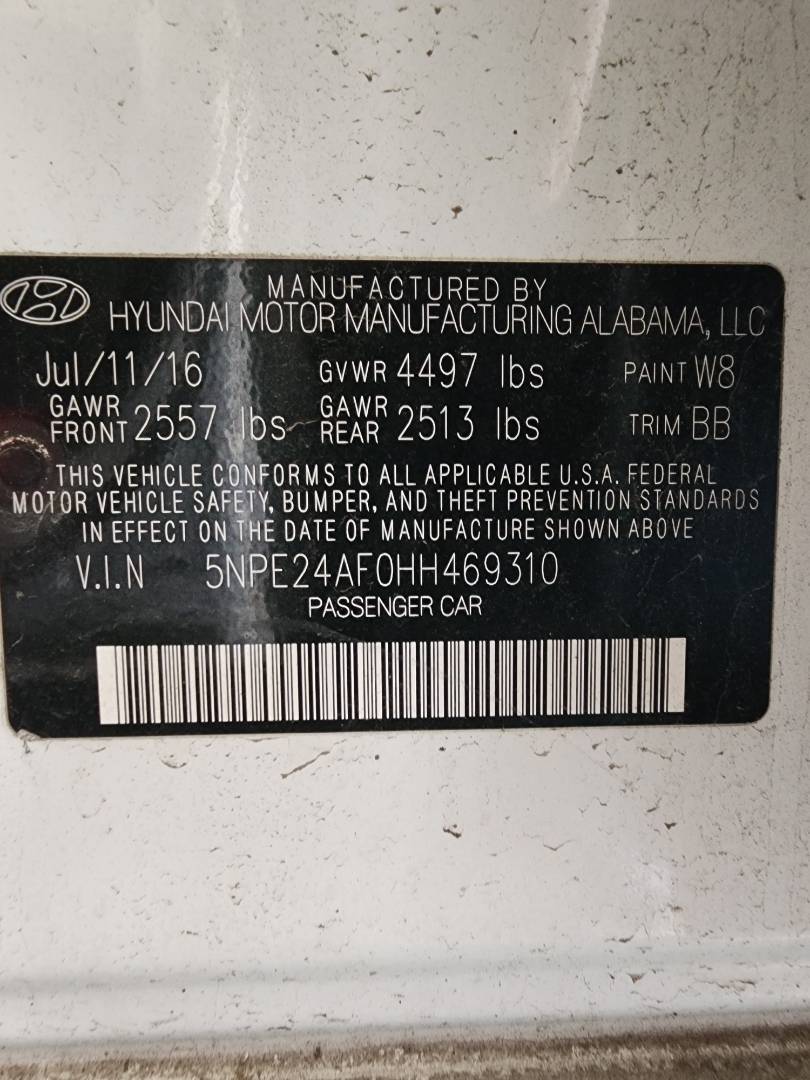 2017 HYUNDAI SONATA — 59881 Miles — Lot 76303423 - Marhaba Auctions Used Cars - Image 3