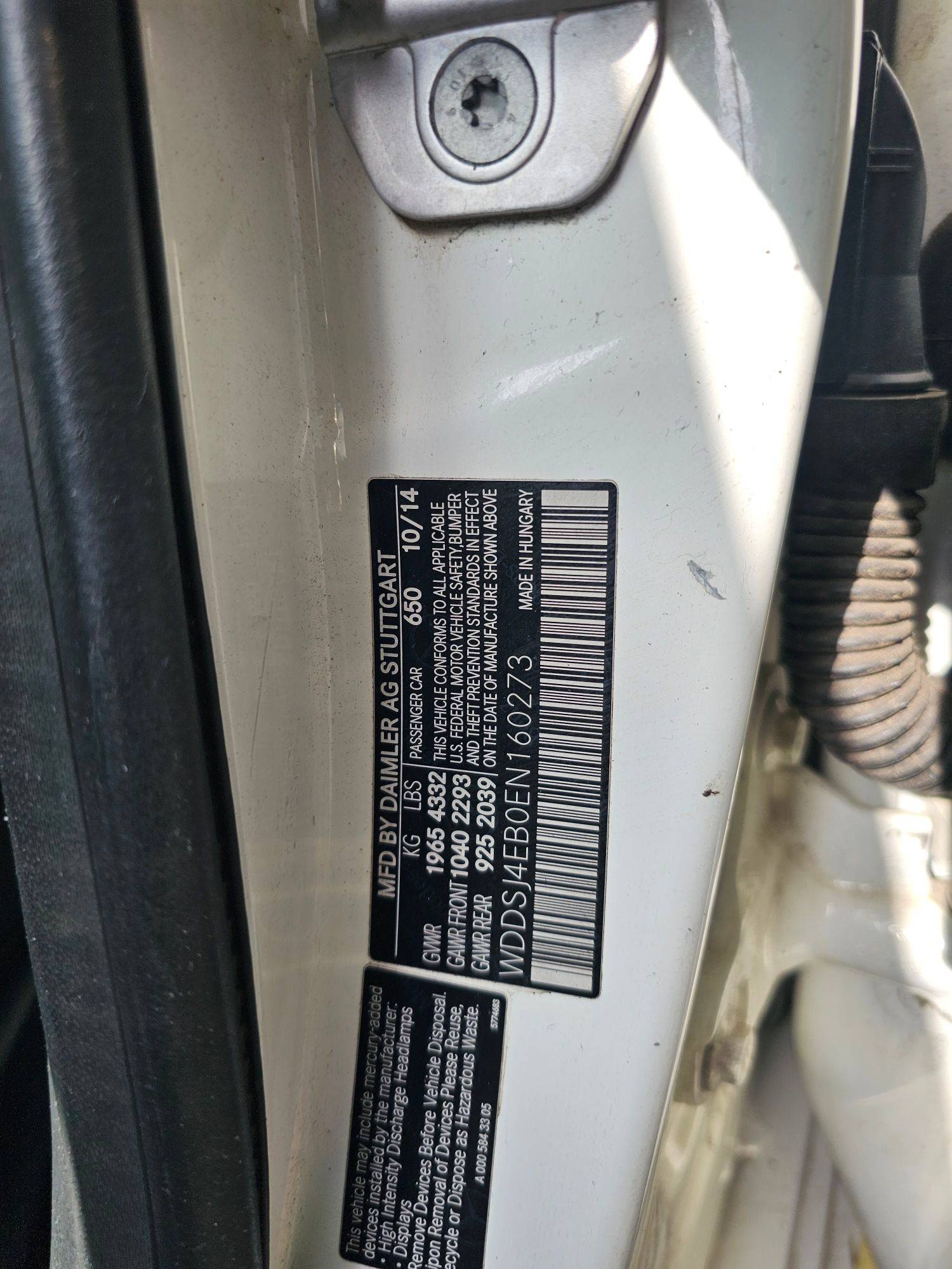2014 MERCEDES BENZ CLA 250 — 127765 Miles — Lot EN160273 — Main - Marhaba Auctions Used Cars - Image 9