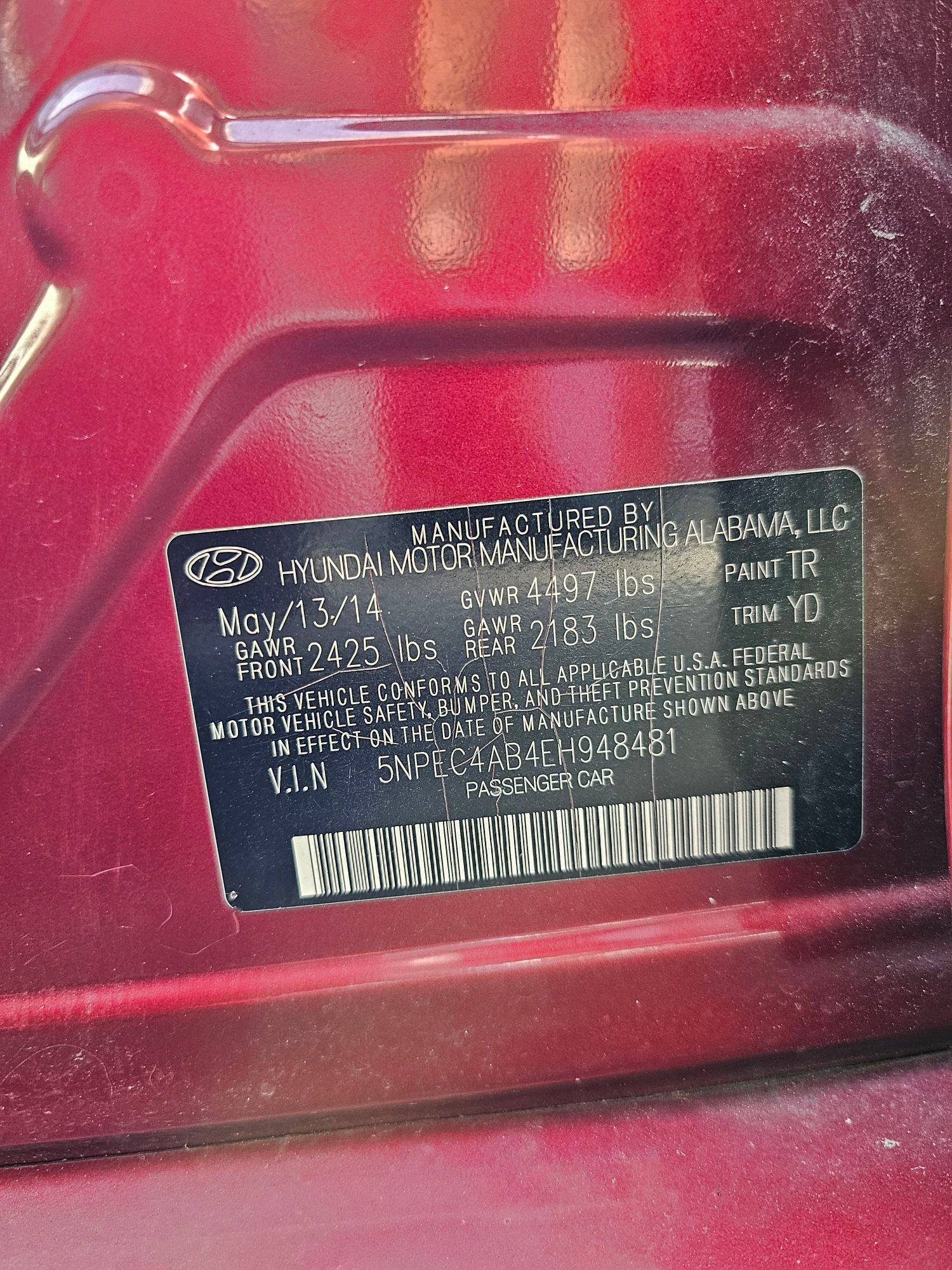 HYUNDAI SONATA 2014 - Marhaba Auction Used Cars - Image 11