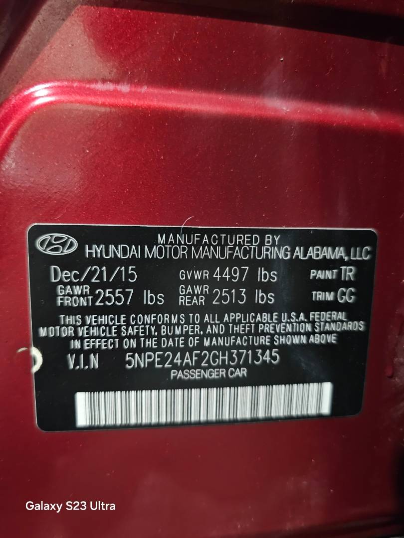 HYUNDAI SONATA 2016 - Marhaba Auction Used Cars - Image 10