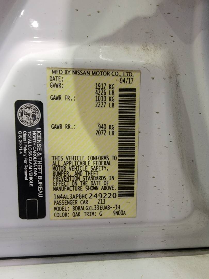2017 NISSAN ALTIMA — 107129 Miles — Lot HC249220 — Main - Marhaba Auctions Used Cars - Image 10