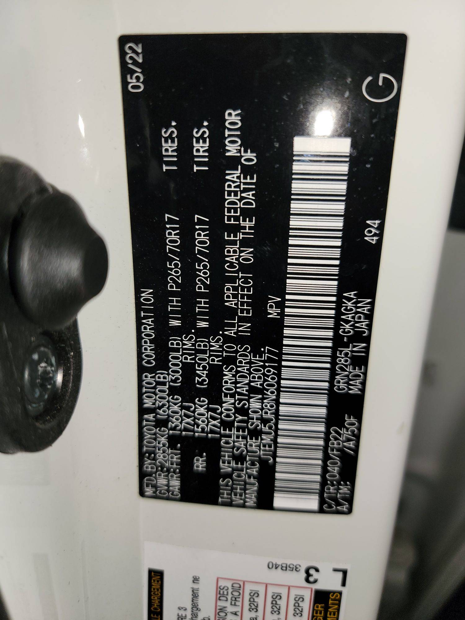 TOYOTA 4RUNNER SR5 2022 - Marhaba Auction Used Cars - Image 9