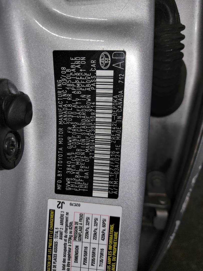 2009 TOYOTA COROLLA — 187161 Miles — Lot 37116644 - Marhaba Auctions Used Cars - Image 9