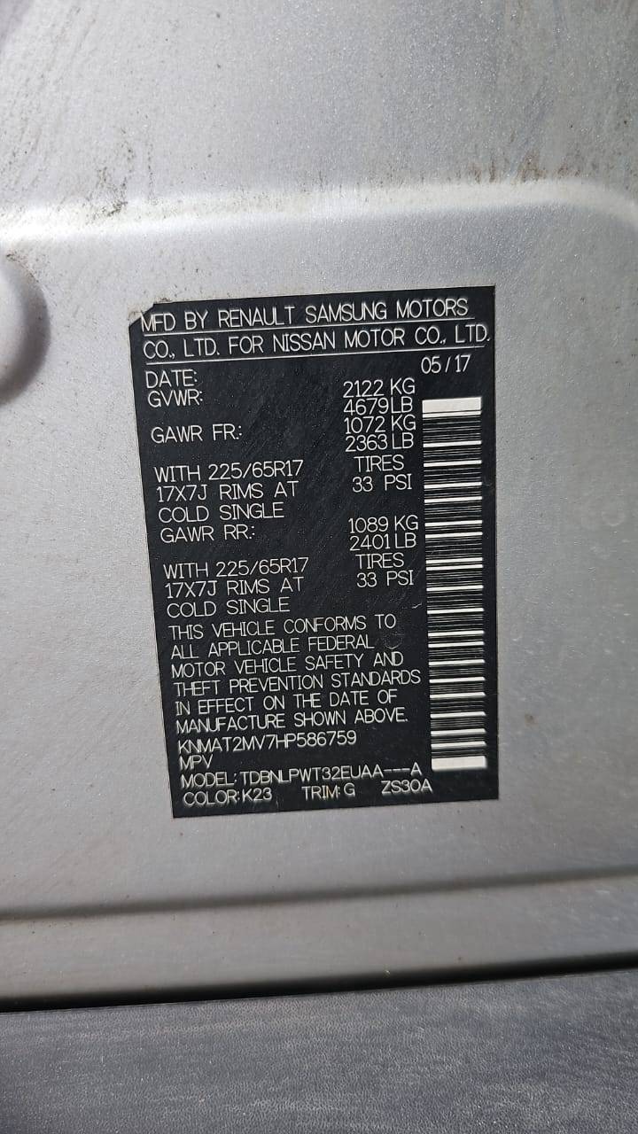 NISSAN ROGUE 2017 - Marhaba Auction Used Cars - Image 3