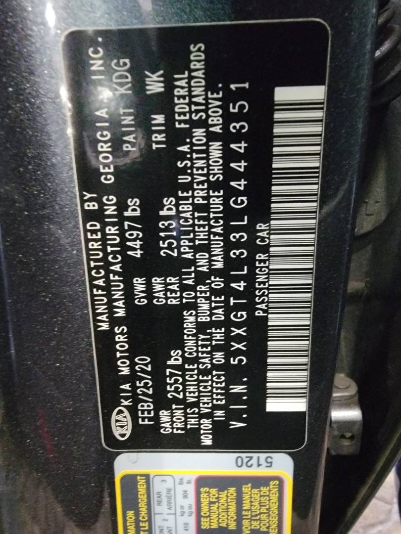 2020 KIA OPTIMA — 58743 Miles — Lot 444351 - Marhaba Auctions Used Cars - Image 12