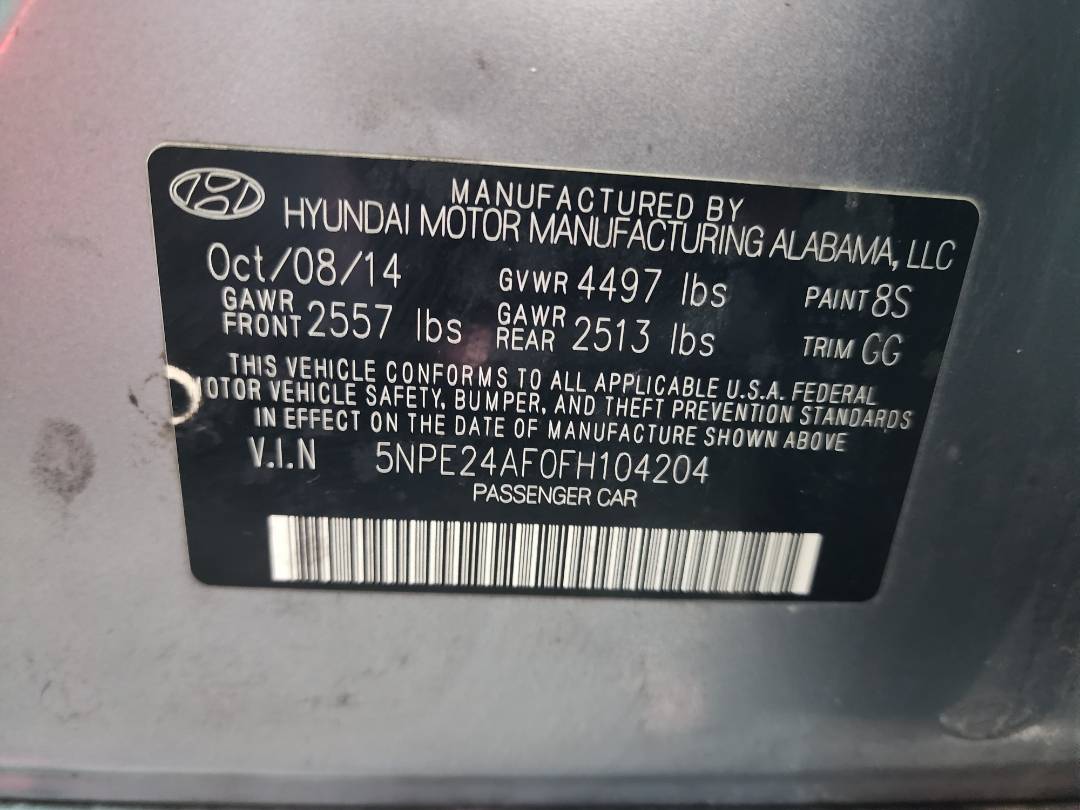 2015 HYUNDAI SONATA — 145547 Miles — Lot 37681282 - Marhaba Auctions Used Cars - Image 4