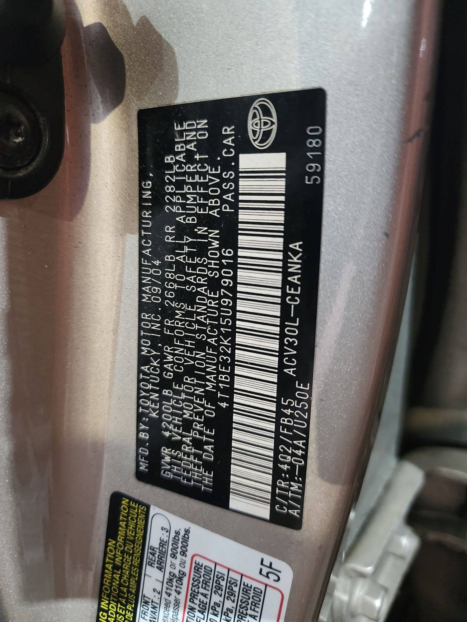 TOYOTA CAMRY 2005 - Marhaba Auction Used Cars - Image 10