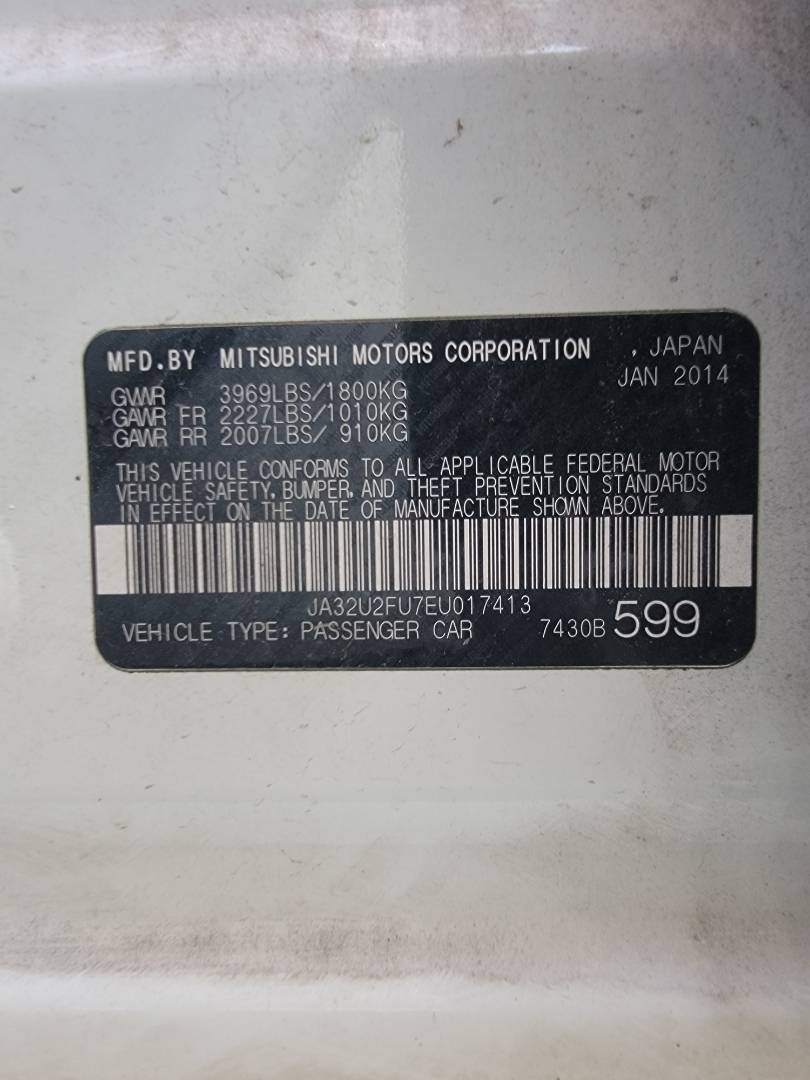 2014 MITSUBISHI LANCER — 93014 Miles — Lot EU017413 — Main - Marhaba Auctions Used Cars - Image 9