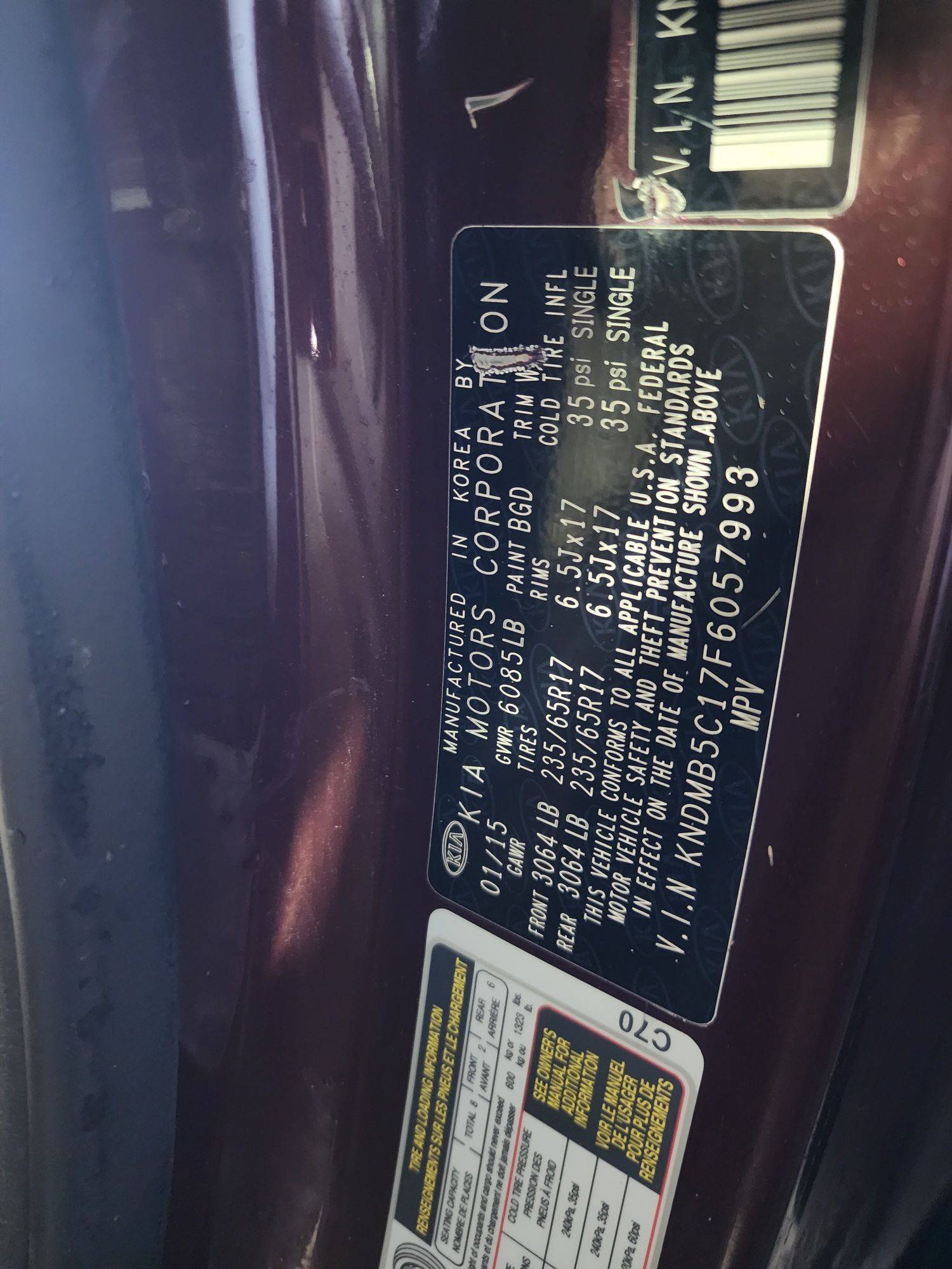 2015 KIA SEDONA — 138476 Miles — Lot 43132809 — Al Quoz - Marhaba Auctions Used Cars - Image 10
