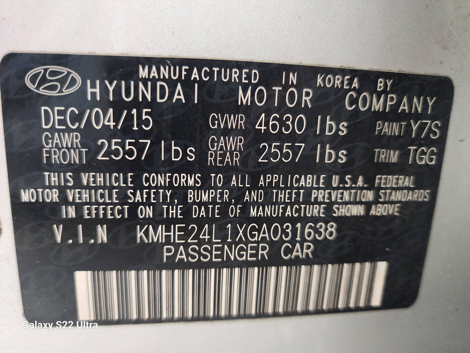 2016 HYUNDAI SONATA — 145412 Miles — Lot 38769835 - Marhaba Auctions Used Cars - Image 8