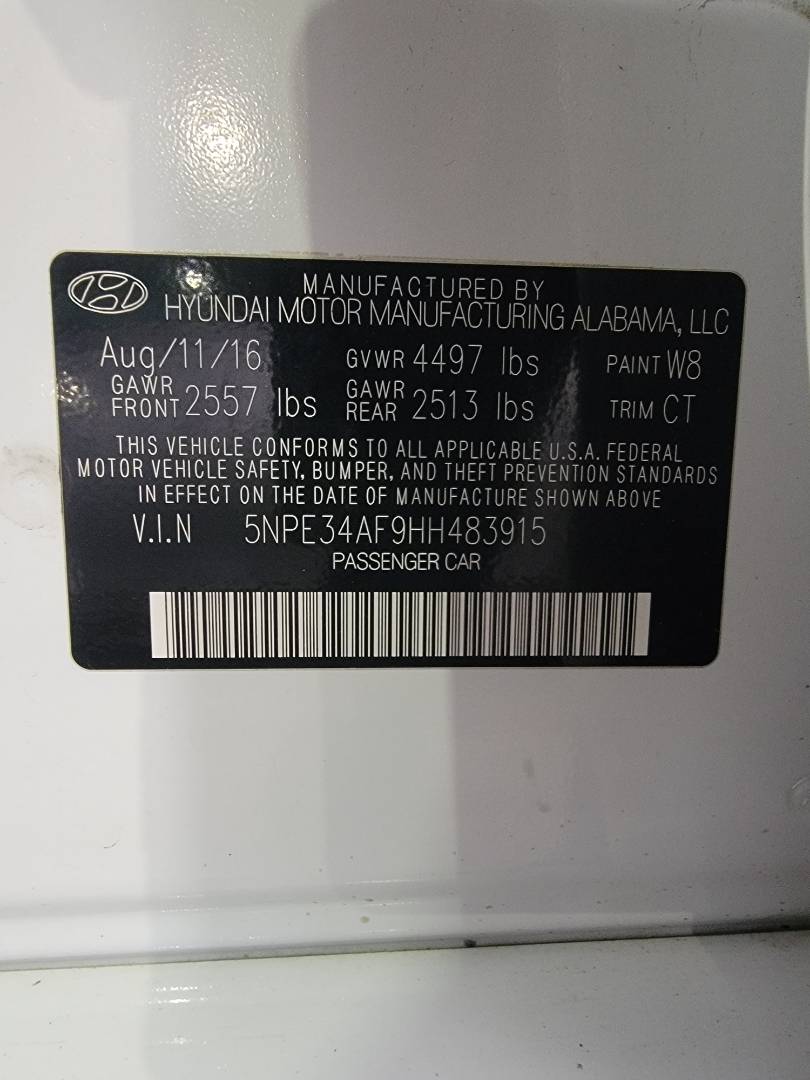 2017 HYUNDAI SONATA — 108035 Miles — Lot 483915 — Main - Marhaba Auctions Used Cars - Image 10