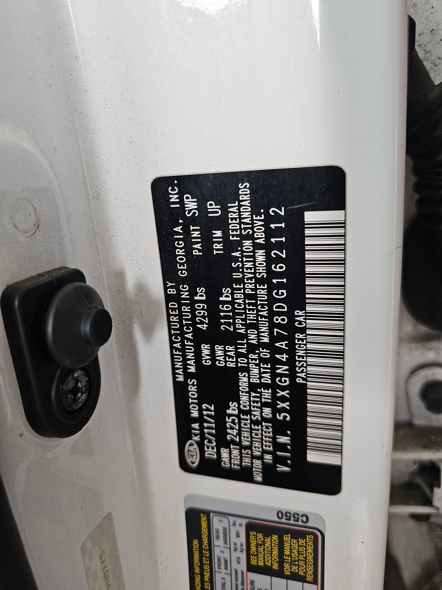 2013 KIA OPTIMA — 155148 Miles — Lot G162112 — Souq - Marhaba Auctions Used Cars - Image 10