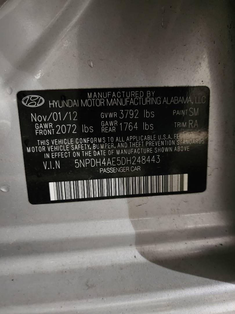 2013 HYUNDAI ELANTRA — 140154 Miles — Lot 75041593 - Marhaba Auctions Used Cars - Image 3