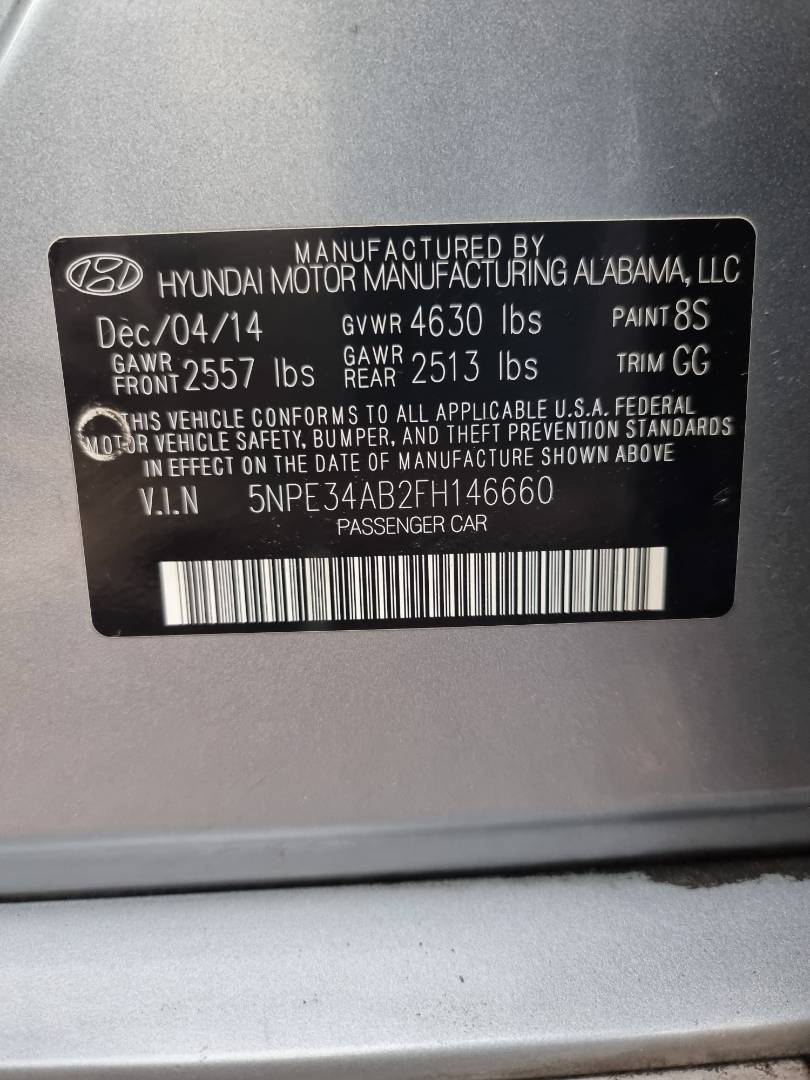 2015 HYUNDAI SONATA — 152166 Miles — Lot 125487 — Ind. 12 - Marhaba Auctions Used Cars - Image 10