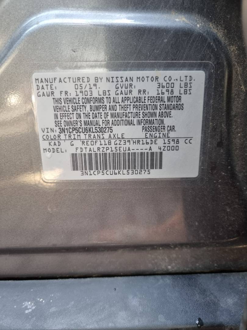 2019 NISSAN KICKS — 111349 Miles — Lot 530275 — Ind. 12 - Marhaba Auctions Used Cars - Image 9