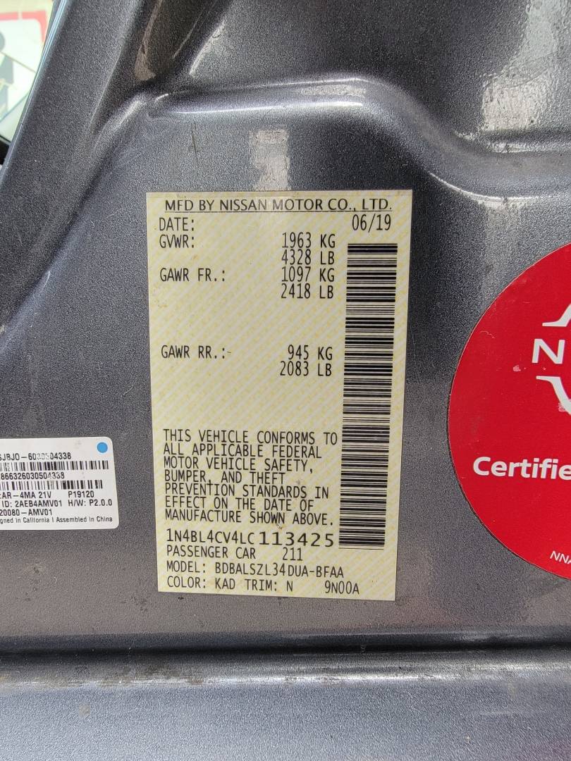 2020 NISSAN ALTIMA — 147598 Miles — Lot 4LC113425 — Main - Marhaba Auctions Used Cars - Image 10
